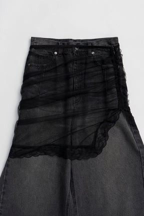 Tulle Skirt Layered Denim - 2026 SPRING