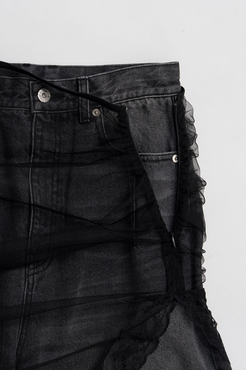 Tulle Skirt Layered Denim - 2026 SPRING