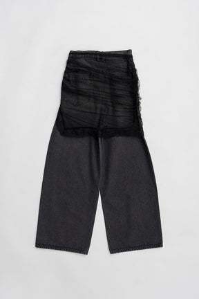 Tulle Skirt Layered Denim - 2026 SPRING