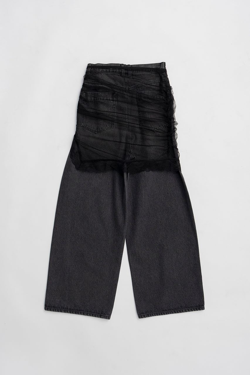 Tulle Skirt Layered Denim - 2026 SPRING