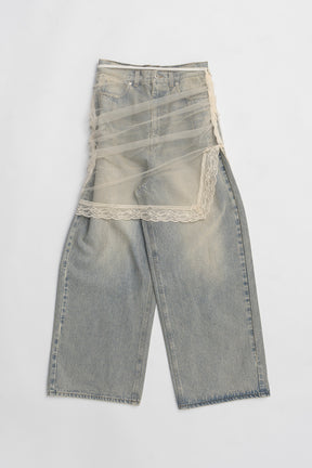 Tulle Skirt Layered Denim - 2026 SPRING