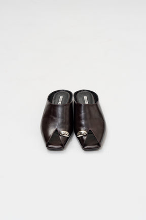 Open-Toe Metal Flat Mules - 2026 SPRING