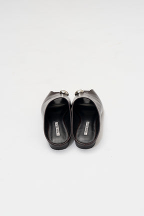 Open-Toe Metal Flat Mules - 2026 SPRING