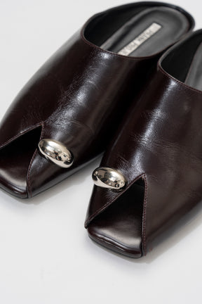Open-Toe Metal Flat Mules - 2026 SPRING