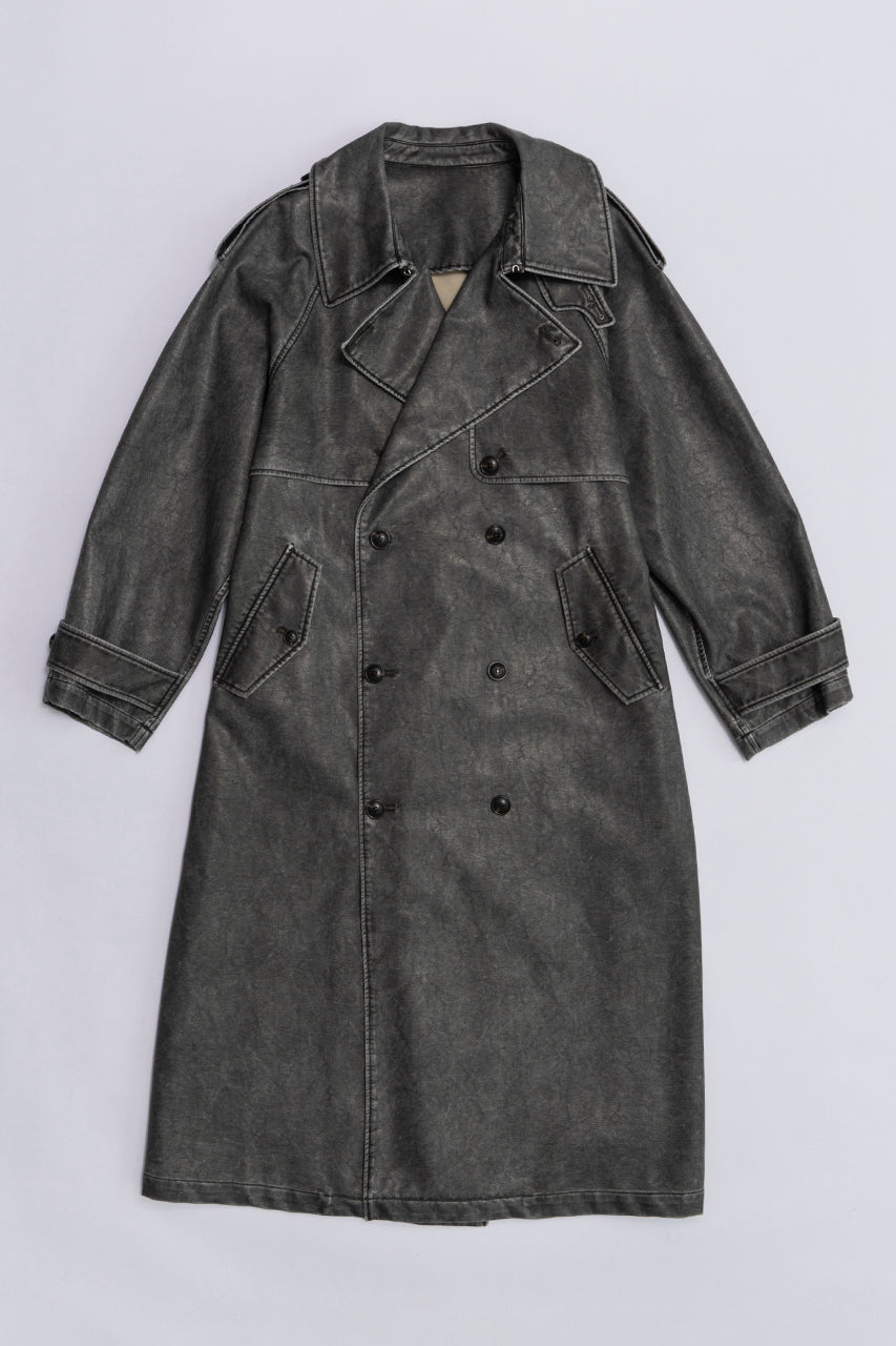 【SALE】Synthetic Leather Trench Coat