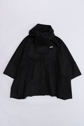 Super 140 Wool Poncho Coat
