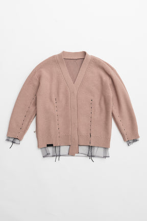 [24Autumn PRE ORDER] TULLE LAYERED KNIT CARDIGAN