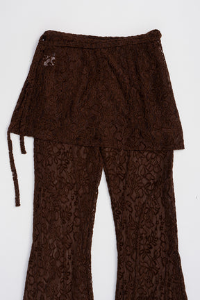 Mole Lace Wrap Slim Flare Pants