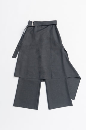 Drop Hem Layered Skirt Pants