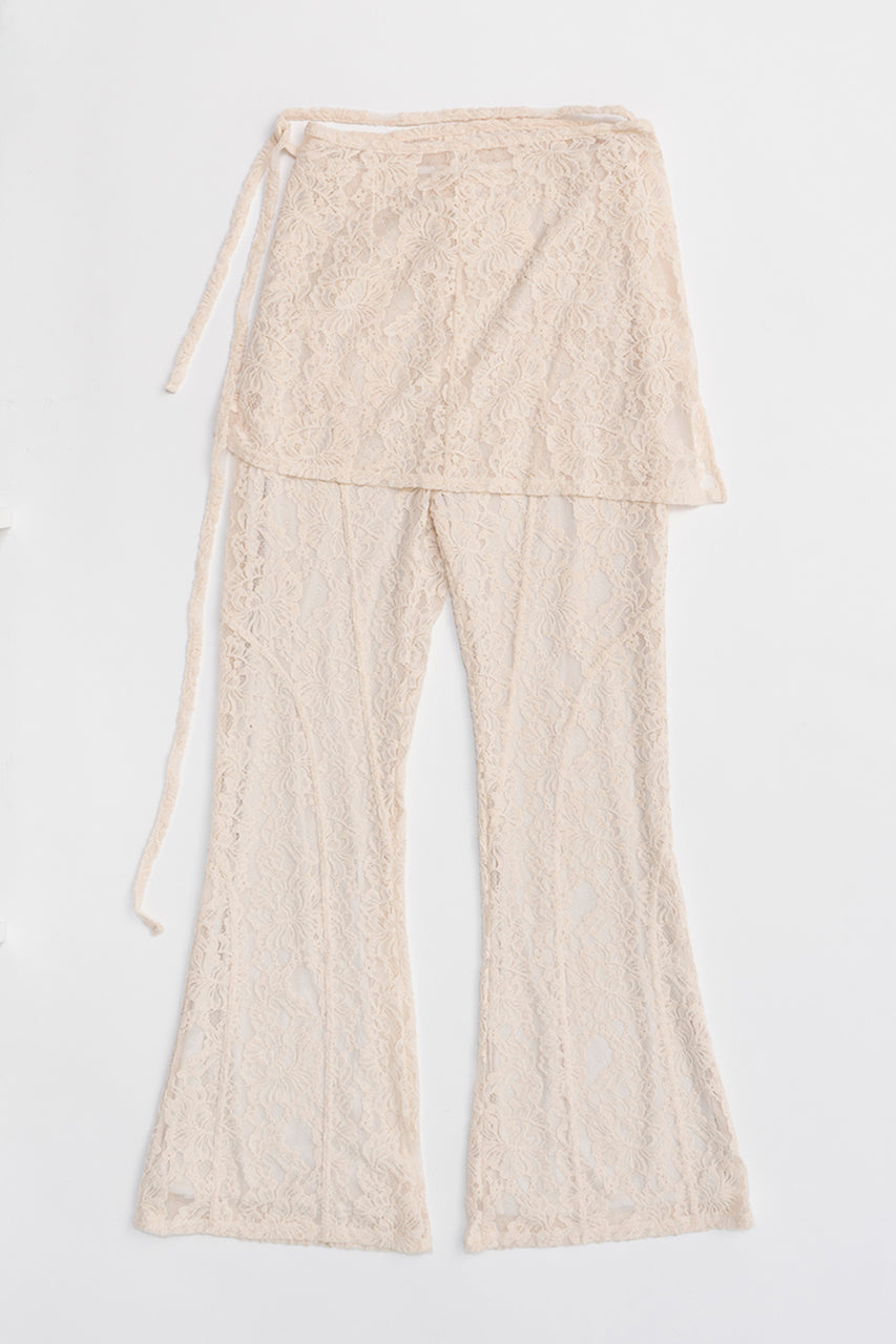 Mole Lace Wrap Slim Flare Pants