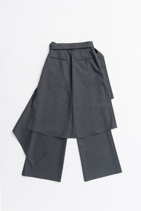 Drop Hem Layered Skirt Pants