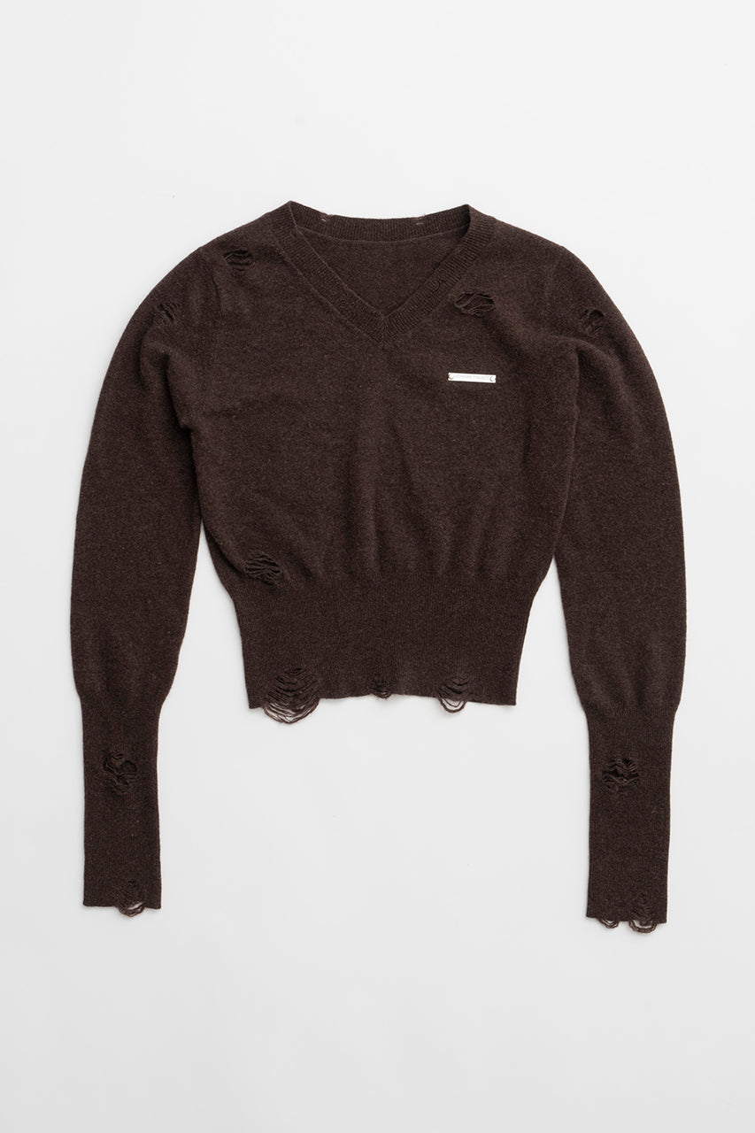 Cashmere Blend Damaged Knit