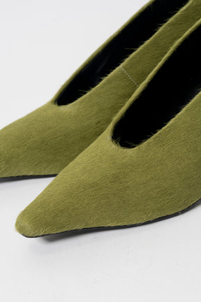Pony Hair Curve Wedge Pumps - 2026AUTUMN