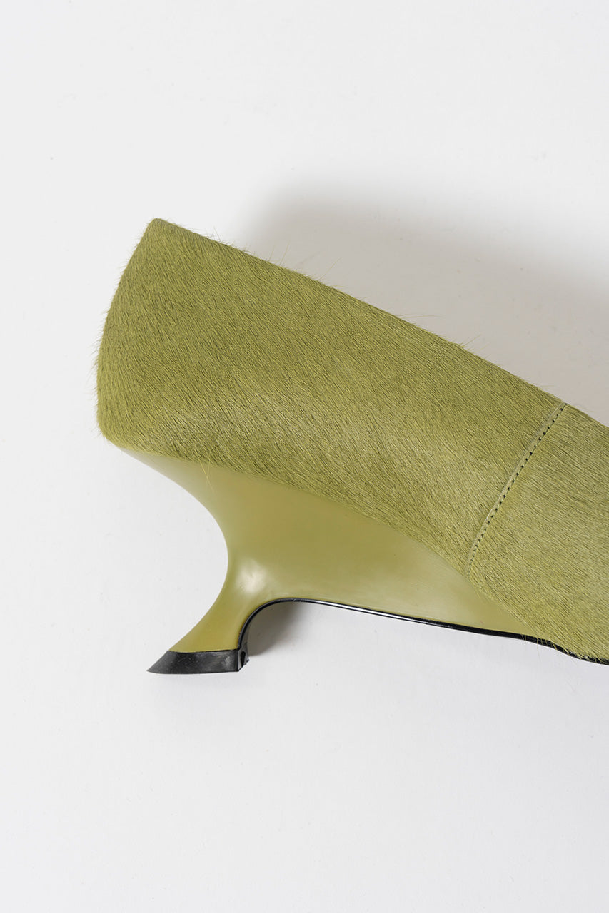 Pony Hair Curve Wedge Pumps - 2026AUTUMN