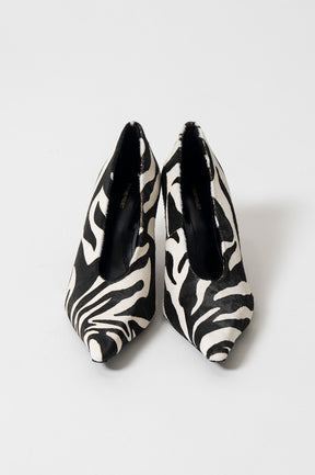 Pony Hair Curve Wedge Pumps - 2026AUTUMN