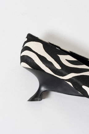 Pony Hair Curve Wedge Pumps - 2026AUTUMN