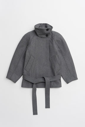Low-Waisted High-Neck Wool Middle Coat - 2026WINTER