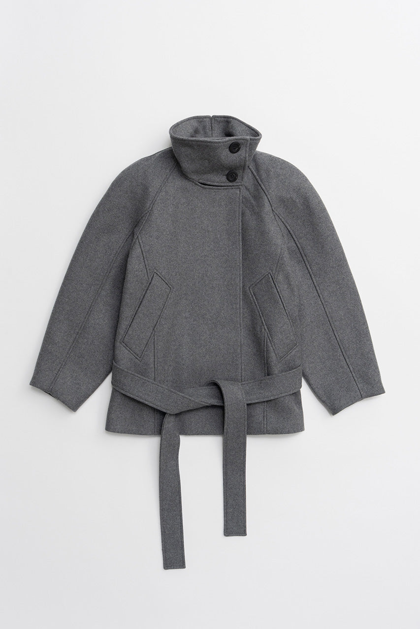 Low-Waisted High-Neck Wool Middle Coat - 2026WINTER
