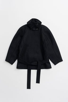 Low-Waisted High-Neck Wool Middle Coat - 2026WINTER