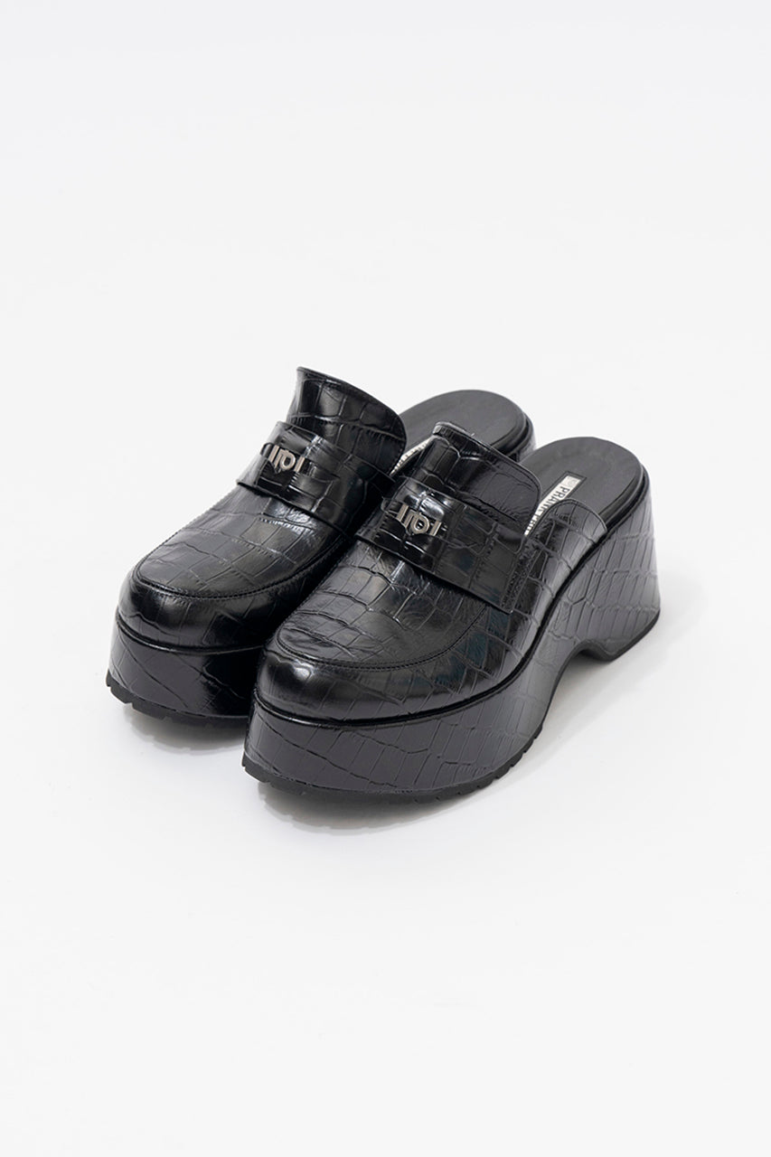 CUCRE LEATHER MULES （Black） -ALM. official web store