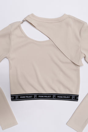 [SALE] Cut-Out Cropped Rib Tee