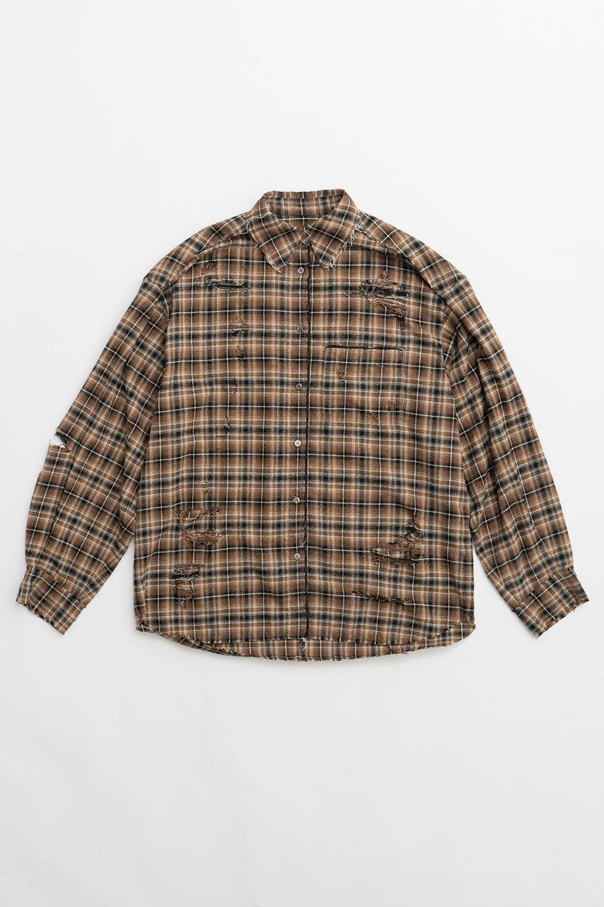 [24Autumn PRE ORDER] DAMAGED CHECK SHIRT