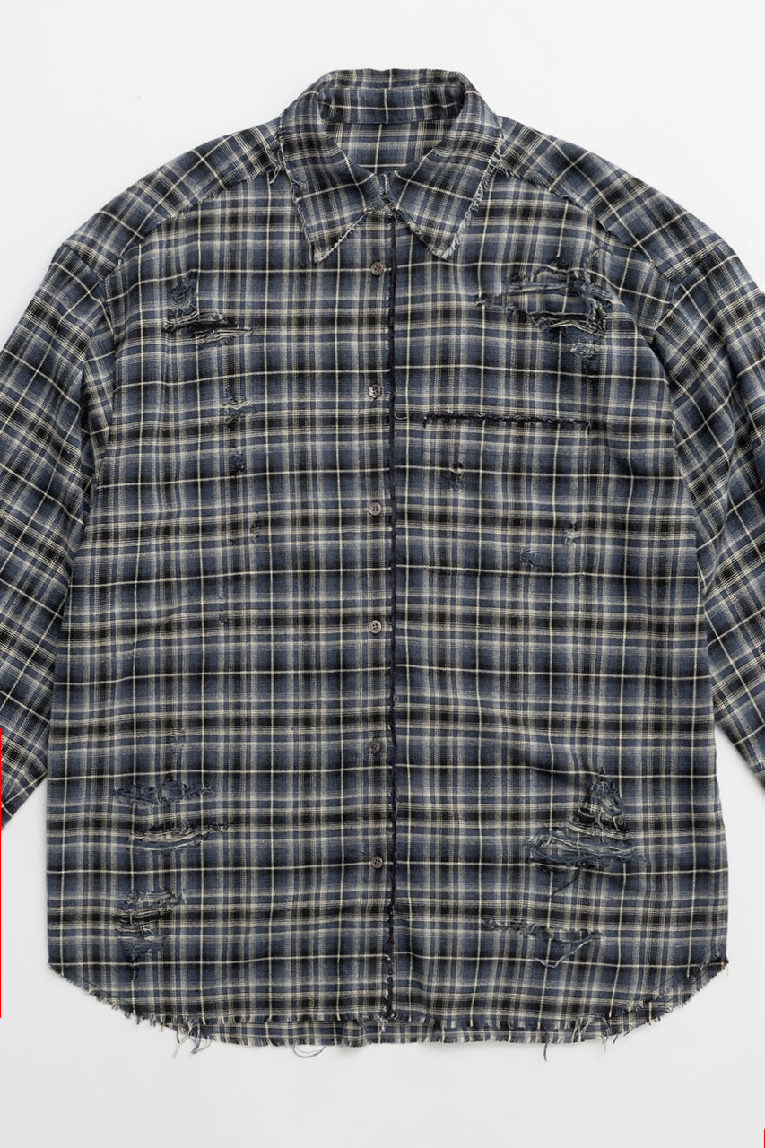 [24Autumn PRE ORDER] DAMAGED CHECK SHIRT