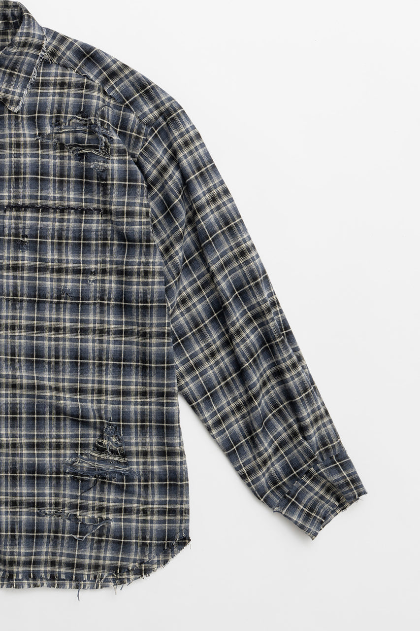 [24Autumn PRE ORDER] DAMAGED CHECK SHIRT