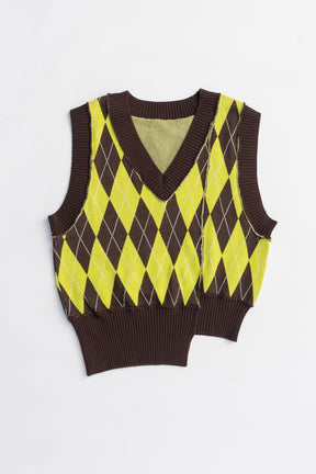 Argyle Knit Vest - 2025 AUTUMN