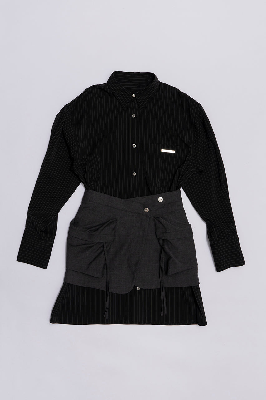 【SALE】Layered Apron Shirt Onepiece