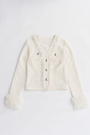 Fringe Jacquard Cardigan - 2025 AUTUMN