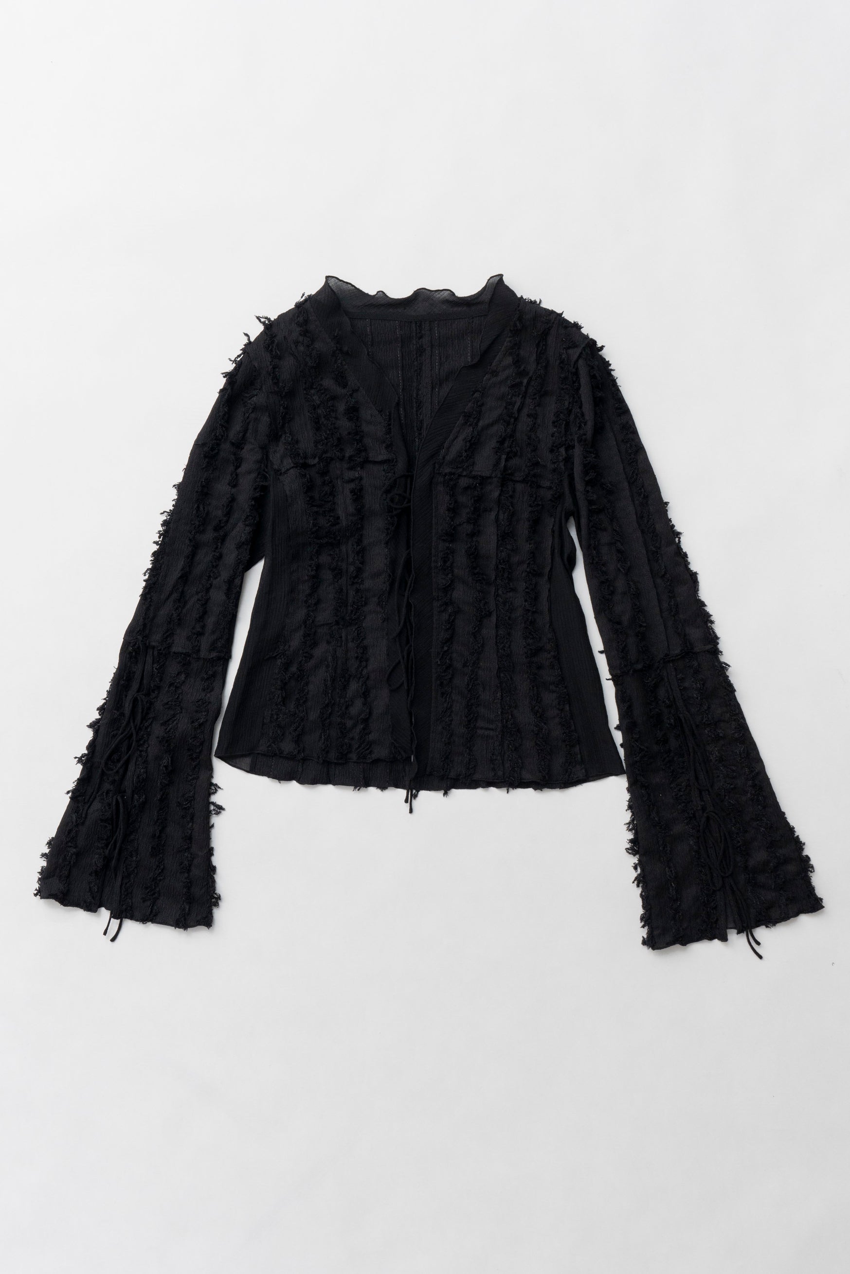 【25 SPRING PRE ORDER】Fringe Jacquard Frill Cardigan