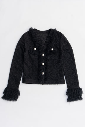 Fringe Jacquard Cardigan - 2025 AUTUMN