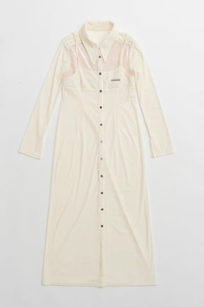 [24Autumn PRE ORDER] Velour Combi Shirt Dress