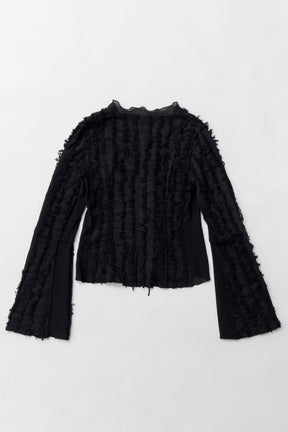 【25 SPRING PRE ORDER】Fringe Jacquard Frill Cardigan