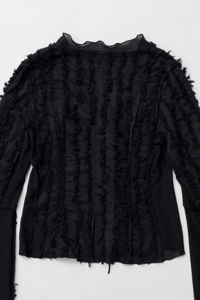 【25 SPRING PRE ORDER】Fringe Jacquard Frill Cardigan