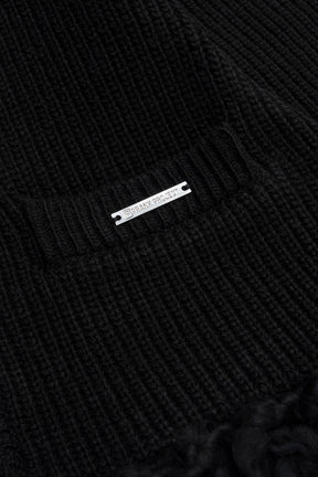 Hand-Fringed Knit Cardigan - 2025 WINTER