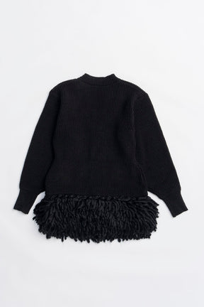Hand-Fringed Knit Cardigan - 2025 WINTER