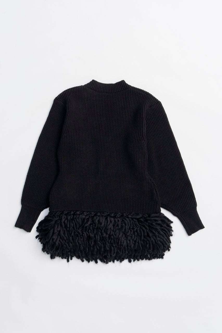 Hand-Fringed Knit Cardigan - 2025 WINTER