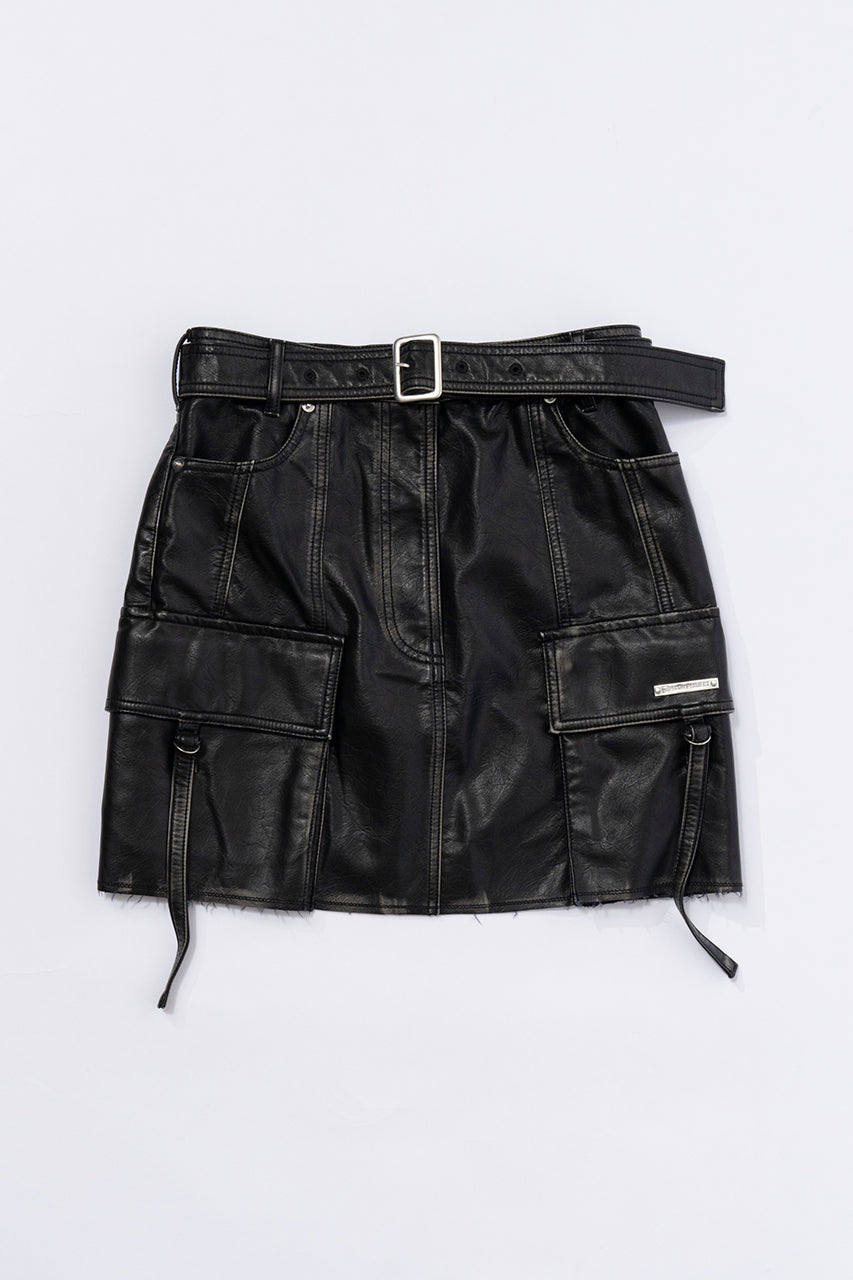 Vintage Vegan Leather Mini Skirt