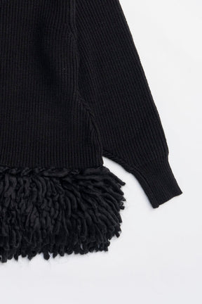 Hand-Fringed Knit Cardigan - 2025 WINTER