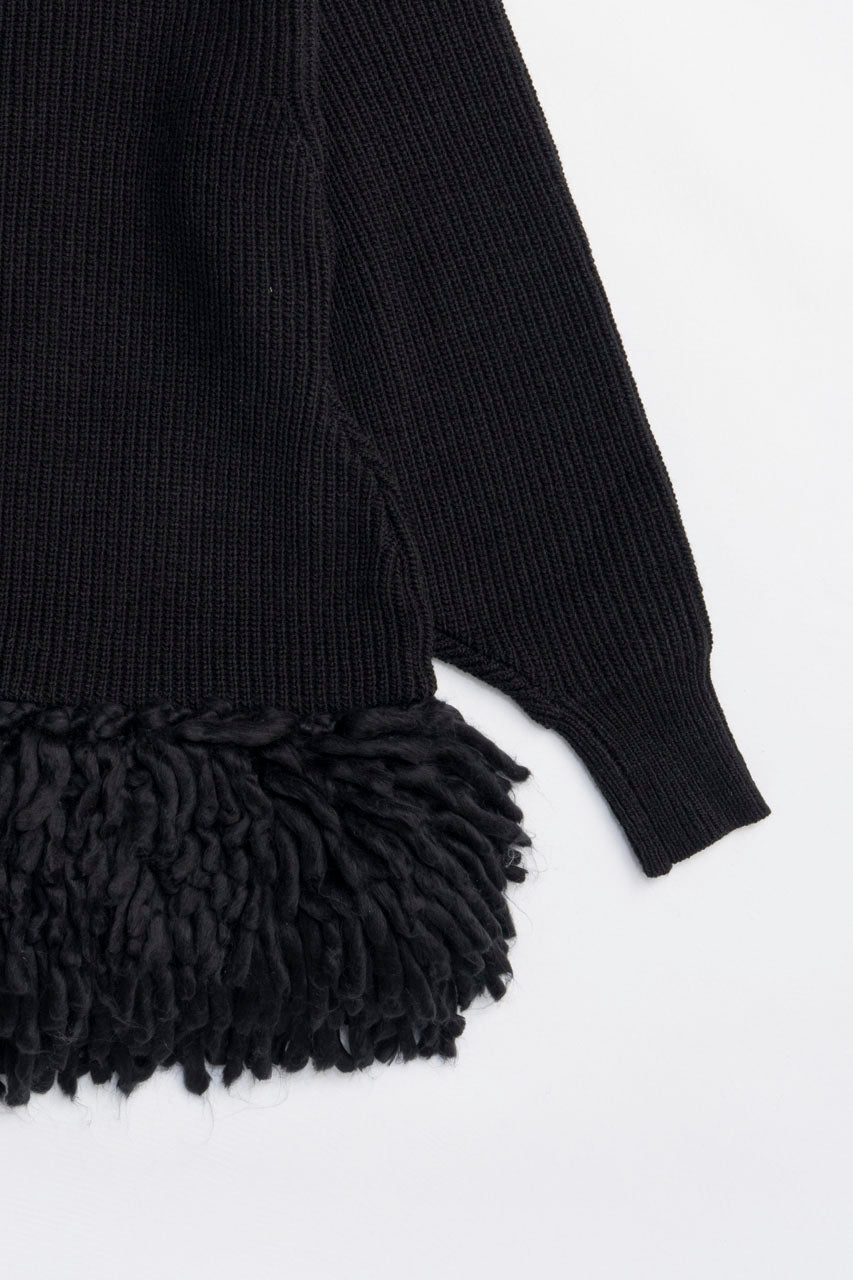 Hand-Fringed Knit Cardigan - 2025 WINTER