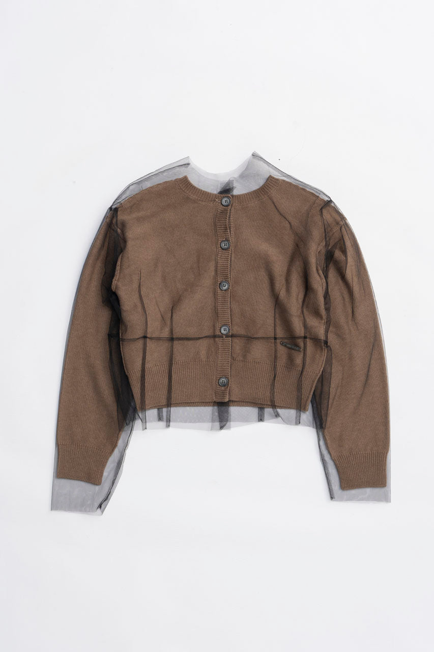 Reversible Tulle Knit Cardigan - 2025 WINTER