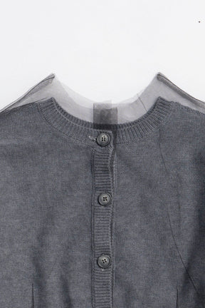 Reversible Tulle Knit Cardigan - 2025 WINTER