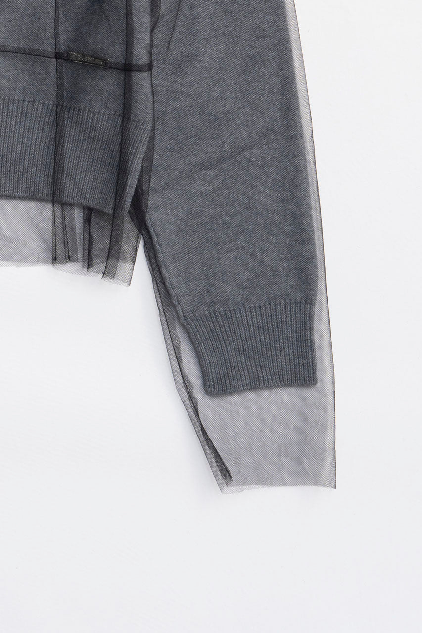 Reversible Tulle Knit Cardigan - 2025 WINTER