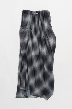 Draped Sheer Check Skirt