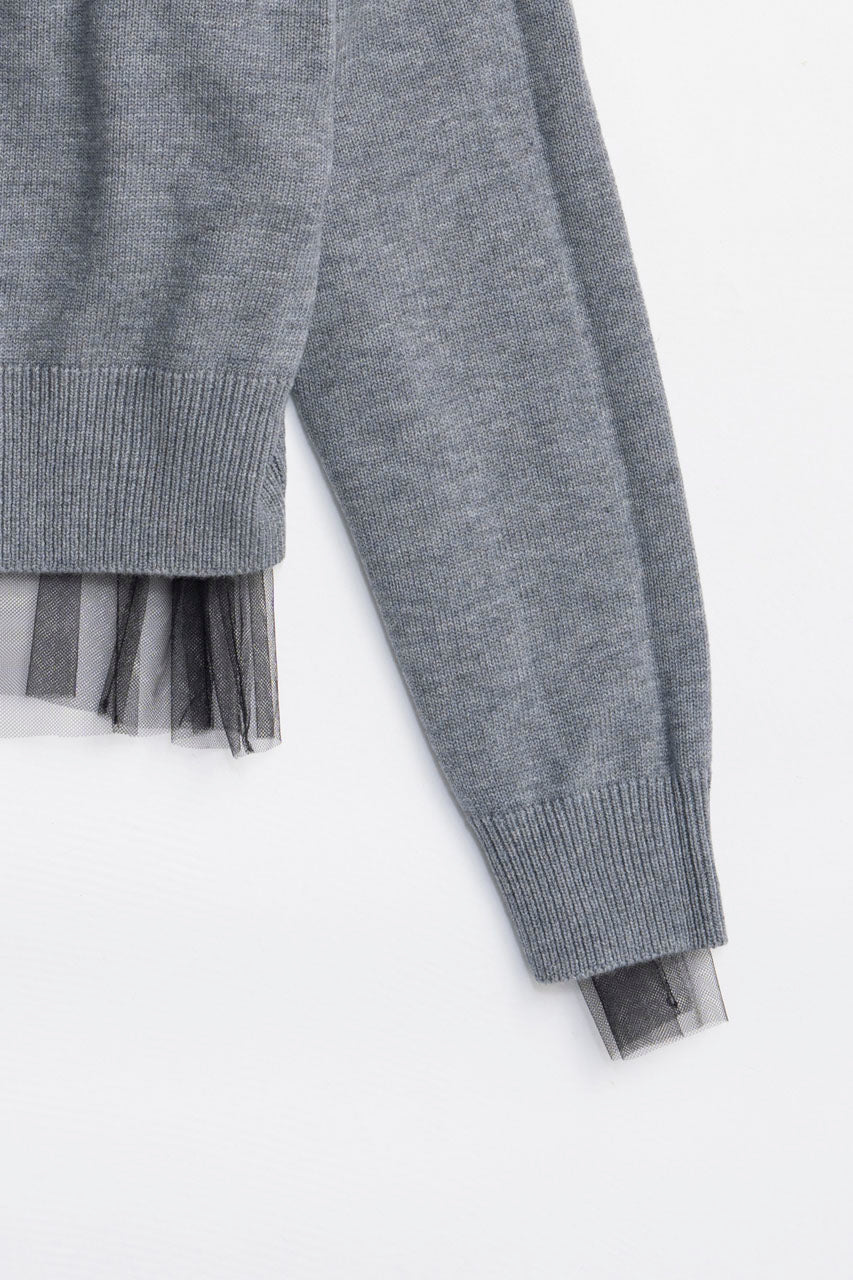 Reversible Tulle Knit Cardigan - 2025 WINTER