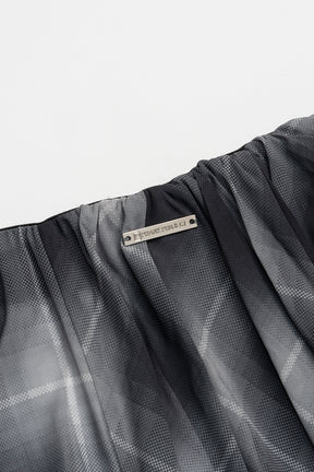 Draped Sheer Check Skirt