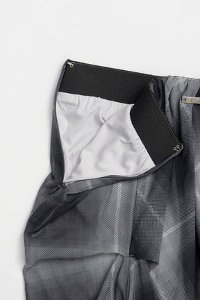 Draped Sheer Check Skirt