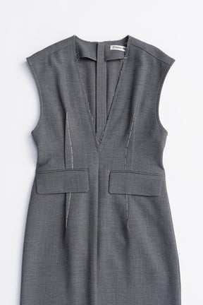 Hand-stitched Deep V-neck Dress